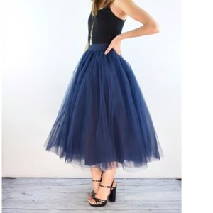 Navy tulle skirt